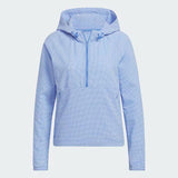 ADIDAS SEERSUCKER 1/4-ZIP GOLF HOODIE - BLUE FUSION