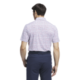 Adidas Ultimate365 Power Grid Print Polo Shirt - White