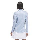 Adidas Essentials Long Sleeve Printed Mock Polo Shirt - Blue