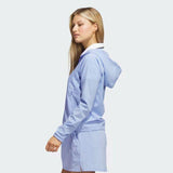 ADIDAS SEERSUCKER 1/4-ZIP GOLF HOODIE - BLUE FUSION
