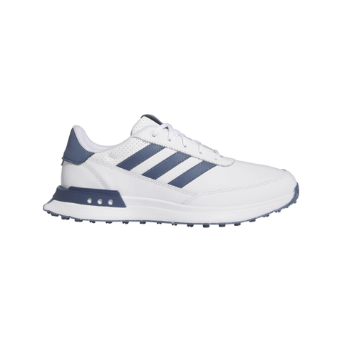 Adidas Men's S2G Spikeless Leather 24 Golf Shoes - White / Collegiate Navy / Silver Metallic