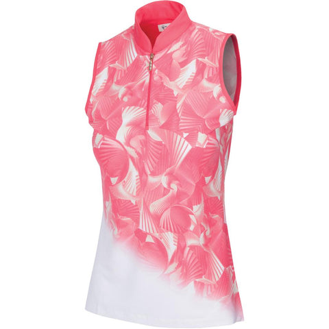 Greg Norman Womens ML75 Magna Sleeveless Zip Golf Polo