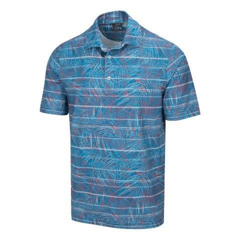 GREG NORMAN TROPICAL PRINT POLO Blue Tide