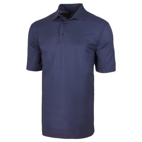 GREG NORMAN X-LITE 50 PRINTED WOVEN POLO Navy