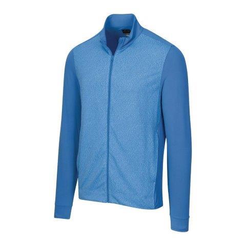 Greg Norman L/S JACQUARD FULL-ZIP JACKET Pacific Blue