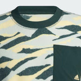 ADIDAS TEXTURE-PRINT CREW SWEATSHIRT - GREEN/YELLOW