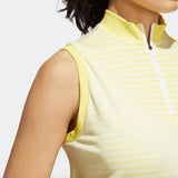 Adidas Ladies Primeknit Sleeveless Golf Polo - Yellow