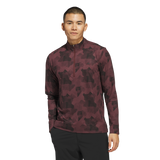 ADIDAS Go-To Printed Quarter-Zip Sweatshirt Aurora Ruby / Brown