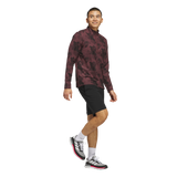 ADIDAS Go-To Printed Quarter-Zip Sweatshirt Aurora Ruby / Brown