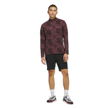 ADIDAS Go-To Printed Quarter-Zip Sweatshirt Aurora Ruby / Brown