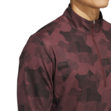 ADIDAS Go-To Printed Quarter-Zip Sweatshirt Aurora Ruby / Brown