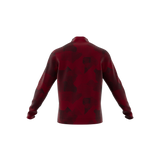 ADIDAS Go-To Printed Quarter-Zip Sweatshirt Aurora Ruby / Brown