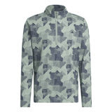 ADIDAS Go-To Printed Quarter-Zip Sweatshirt Silver Green