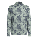 ADIDAS Go-To Printed Quarter-Zip Sweatshirt Silver Green
