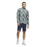 ADIDAS Go-To Printed Quarter-Zip Sweatshirt Silver Green