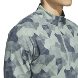ADIDAS Go-To Printed Quarter-Zip Sweatshirt Silver Green