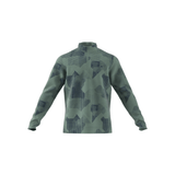 ADIDAS Go-To Printed Quarter-Zip Sweatshirt Silver Green
