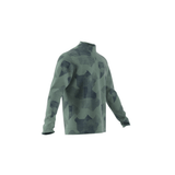 ADIDAS Go-To Printed Quarter-Zip Sweatshirt Silver Green