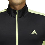 ADIDAS COLORBLOCK 1/4 ZIP PULLOVER - BLACK/LIME