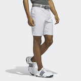 ADIDAS ULTIMATE365 NINE-INCH PRINTED GOLF SHORTS - WHITE/GREY