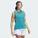 Adidas Ladies Go-To Piqué Sleeveless Golf Polo - Turquoise