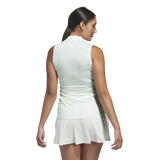 Adidas Women's Ultimate365 Ottoman Printed Sleeveless Polo Shirt - White