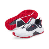 Puma GS One Spikeless Golf Shoe - White/Navy/Red