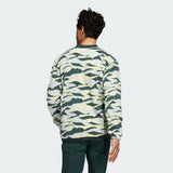 ADIDAS TEXTURE-PRINT CREW SWEATSHIRT - GREEN/YELLOW