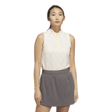 Adidas Women's Ultimate365 Ottoman Printed Sleeveless Polo Shirt - Yellow