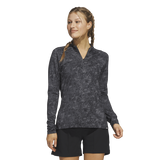 Adidas Ultimate365 Tour Long Sleeve Printed Golf Shirt - Black