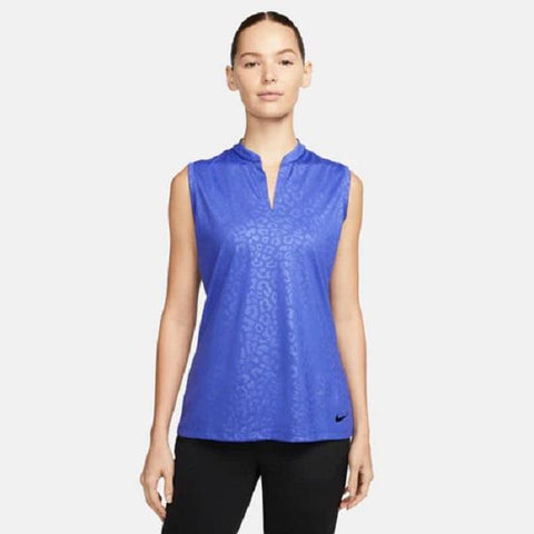 Nike Ladies Dri-FIT Victory Sleeveless Golf Polo Blue