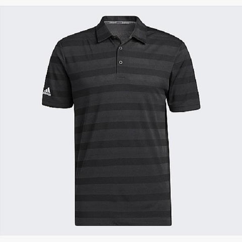 Adidas Two-Color Striped Polo Shirt - Black/Grey