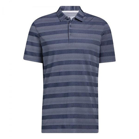 Adidas Two-Color Striped Polo Shirt - Navy/White