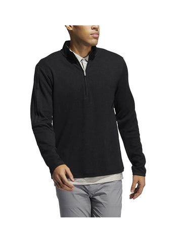 ADIDAS 3-STRIPES QUARTER-ZIP PULLOVER - BLACK