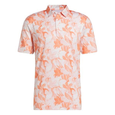Adidas Flower Mesh Golf Polo Shirt - Coral