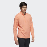 ADIDAS 3-STRIPES QUARTER-ZIP PULLOVER - CORAL