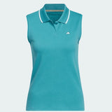 Adidas Ladies Go-To Piqué Sleeveless Golf Polo - Turquoise