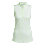 Adidas Women's Ultimate365 Ottoman Printed Sleeveless Polo Shirt - White