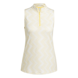 Adidas Women's Ultimate365 Ottoman Printed Sleeveless Polo Shirt - Yellow