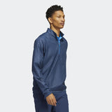 ADIDAS DEBOSSED QUARTER-ZIP PULLOVER CREW NAVY
