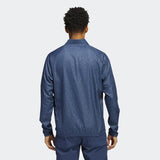 ADIDAS DEBOSSED QUARTER-ZIP PULLOVER CREW NAVY