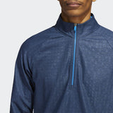 ADIDAS DEBOSSED QUARTER-ZIP PULLOVER CREW NAVY