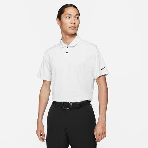 Nike Dri-FIT Vapor Striped Golf Polo Jaquard White